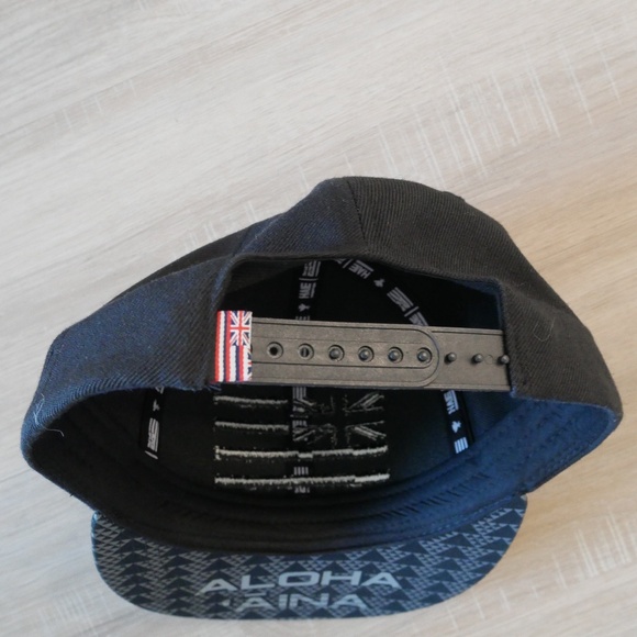 Hae Hawaii Mens Black 3D Puff Flag Flatbill Hat NWOT~ - Picture 6 of 6